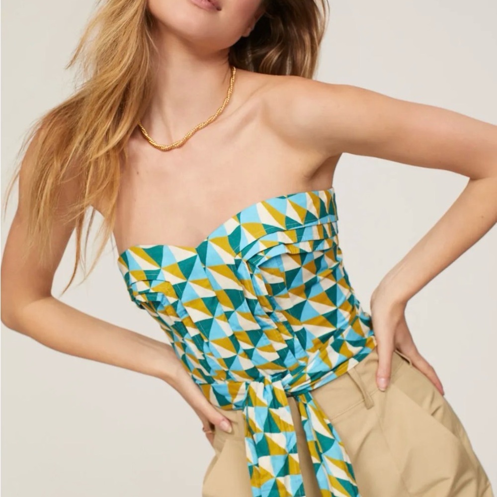 Marissa Webb Colorful Strapless Top